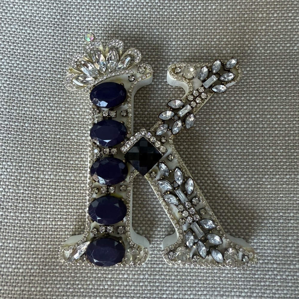 Custom Rhinestone Letter Decor‎ Sparkly Wall or Table Initials, Handmade Crystal